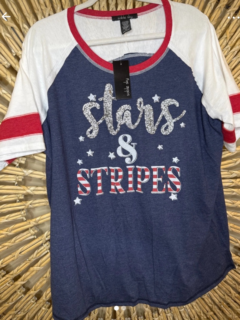Women’s Navy Stars & Stripes Raglan Tee